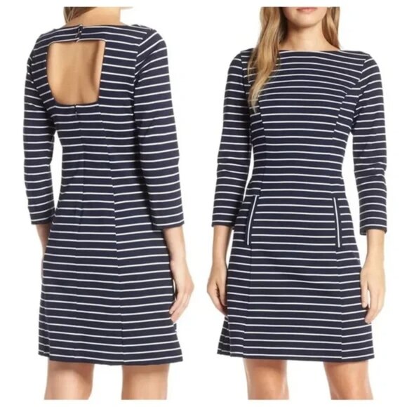NWT Eliza J Stripe Ponte Knit Dress Size 4 - Picture 1 of 15